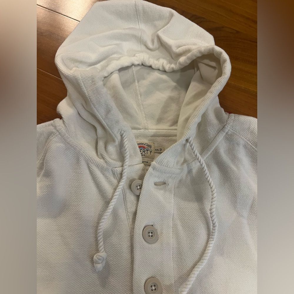 Faherty Biarritz hoodie White/cream Hoodie with Stripes size XXL - Picture 6 of 13